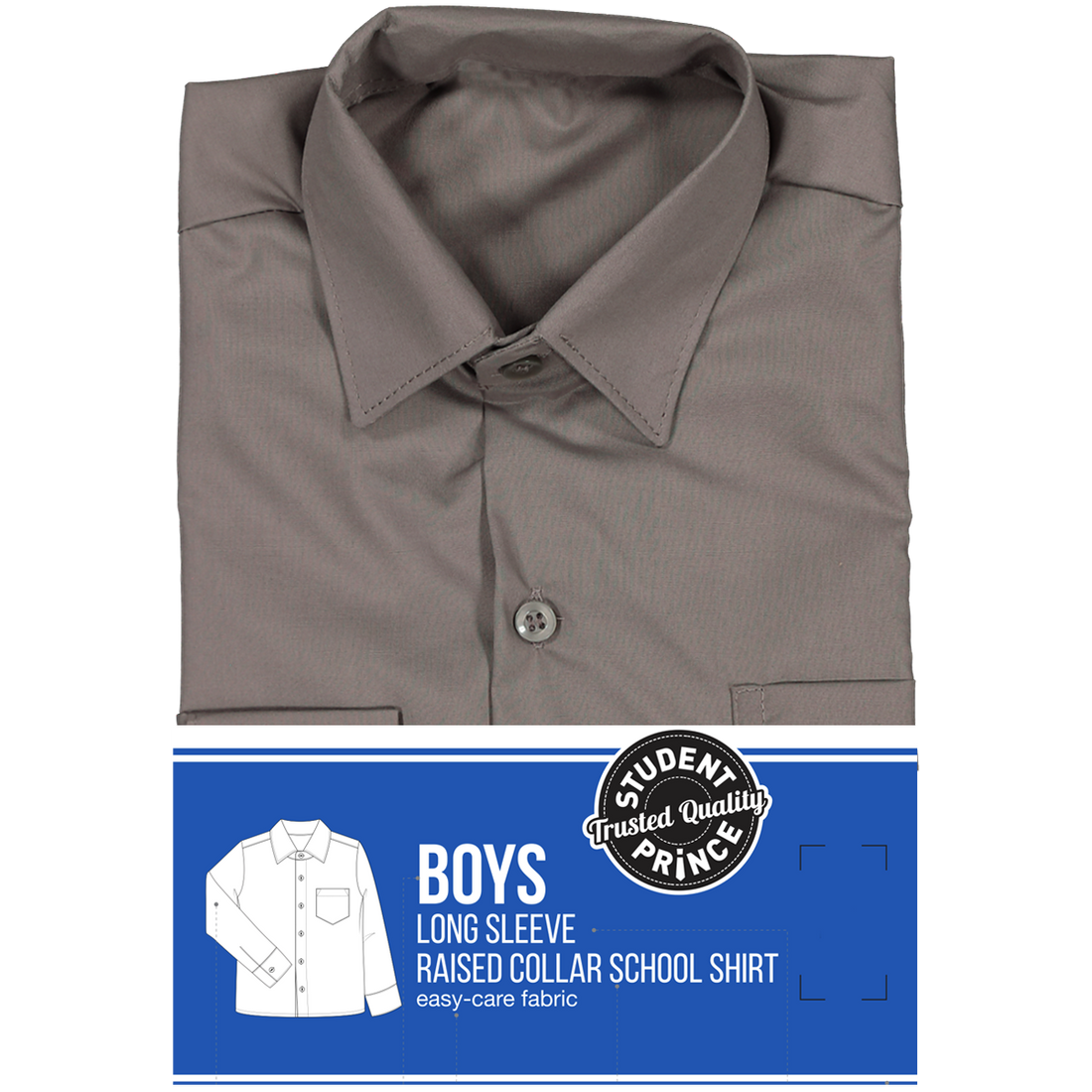 Long Sleeve Primary Raised Collar Shirt