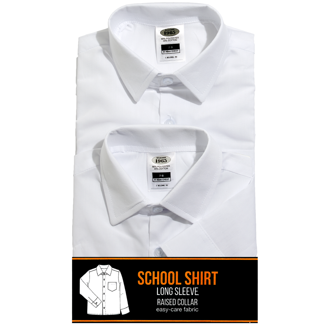 2Pk Long Sleeve Primary Raised Collar Shirt