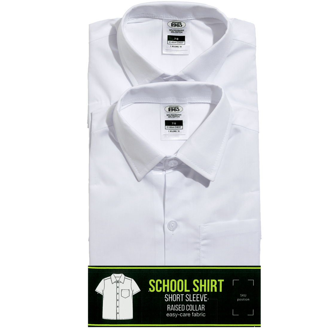 2Pk Short Sleeve Primary Raised Collar Shirt