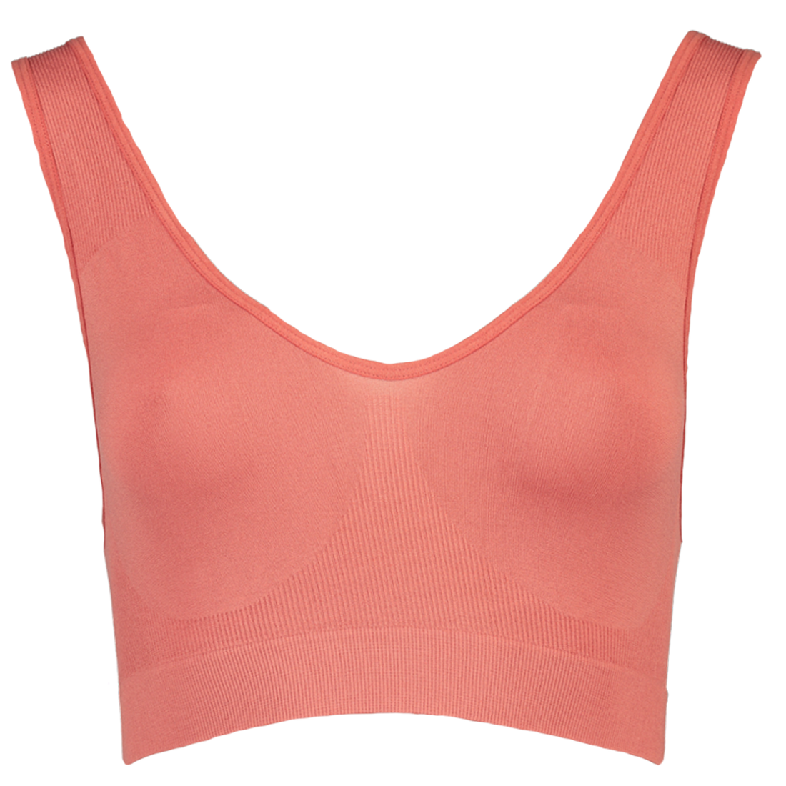 Pink Ribbed Seamless Bra