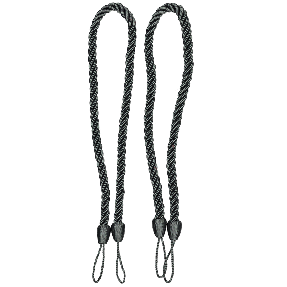 Rope Curtain Tiebacks Charcoal