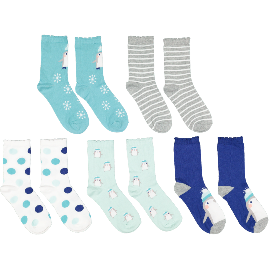 Graphic Crew Socks 5 Pack