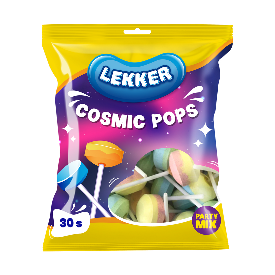 Lekker Cosmic Pops Party Lollipops