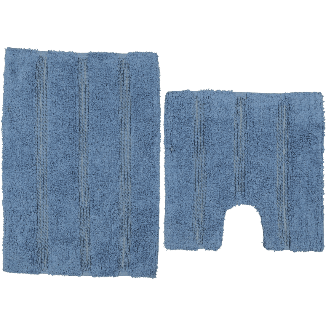 2 Piece Cotton Bath Mat Dusty Blue