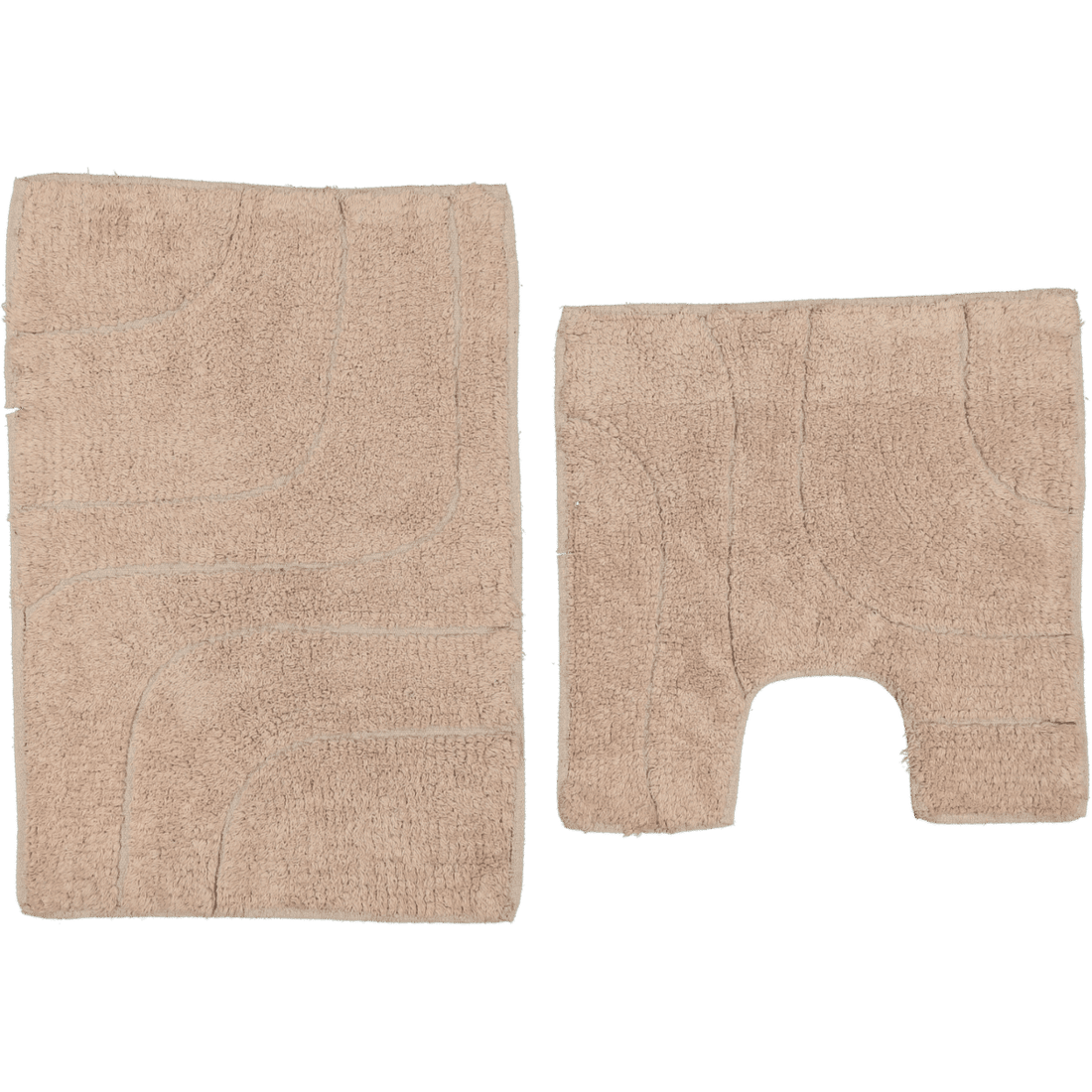 2 Piece Tufted Mat Set Taupe