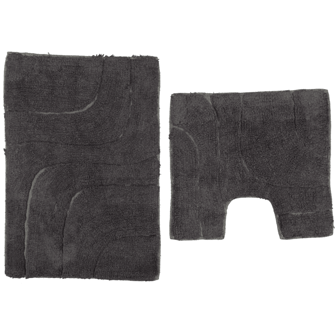 2 Piece Tufted Mat Set Charcoal