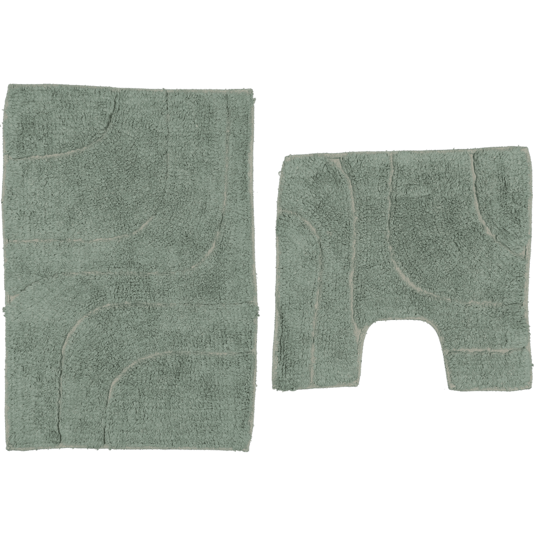 2 Piece Tufted Mat Set Green