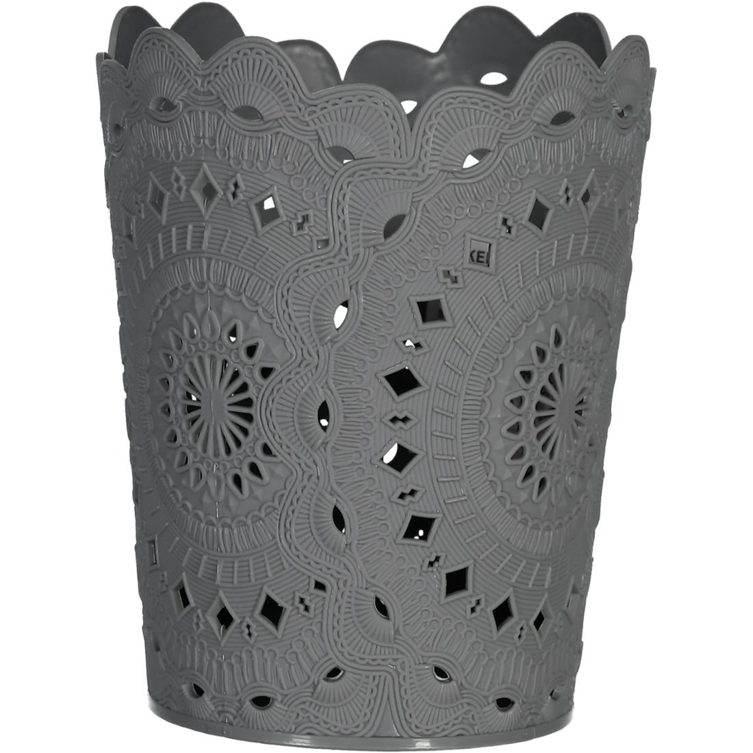 Round Plastic Full Lace Vase Grey