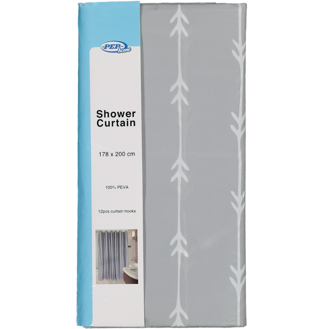 Shower Curtain Chip Grey Arrow