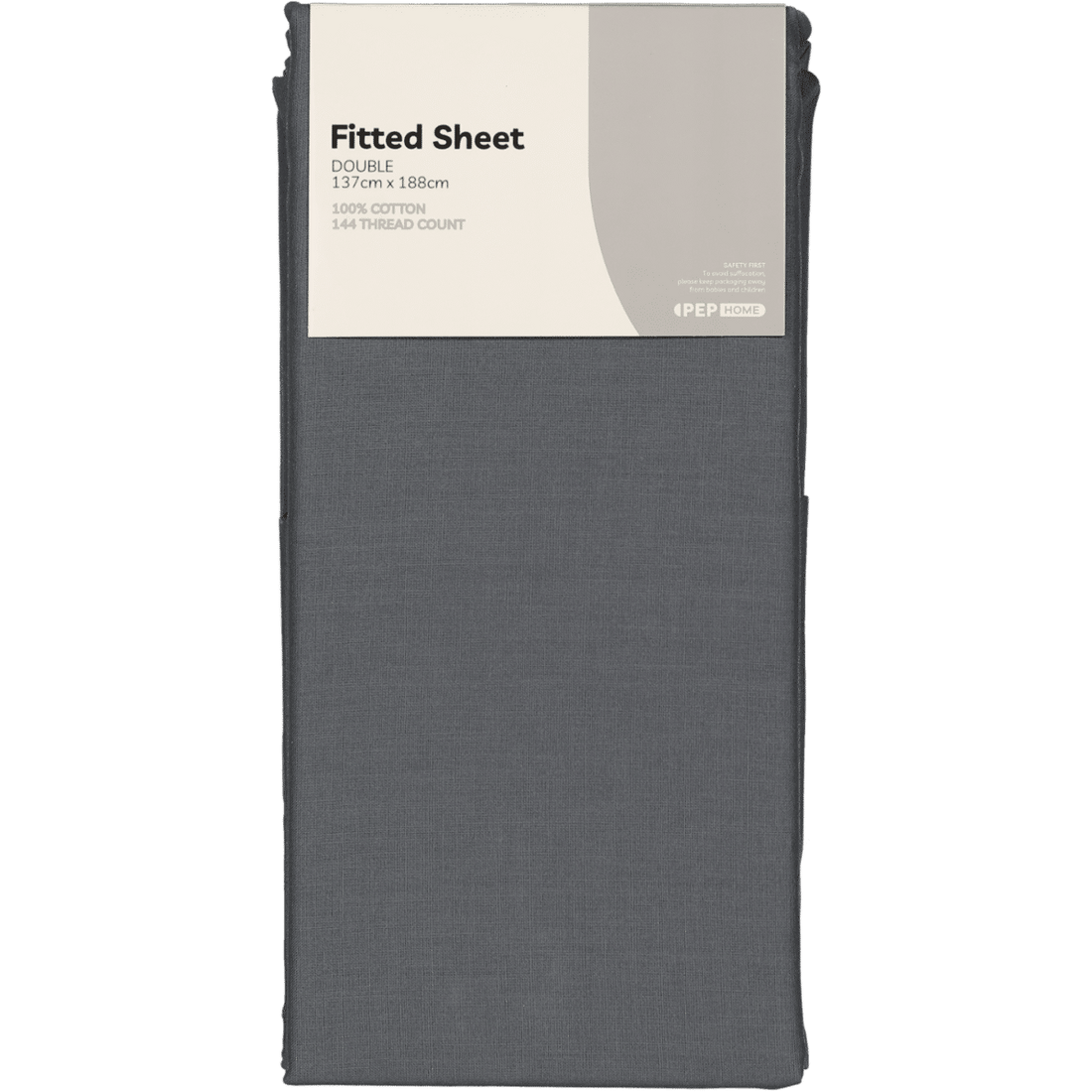 Sb Charcoal Cotton Fitted Sheet