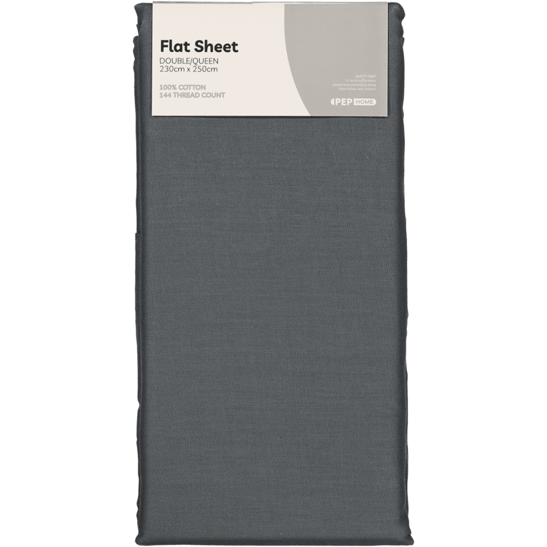 Db And Qb Charcoal Cotton Flat Sheet