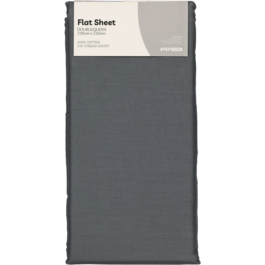 Kb Charcoal Cotton Flat Sheet