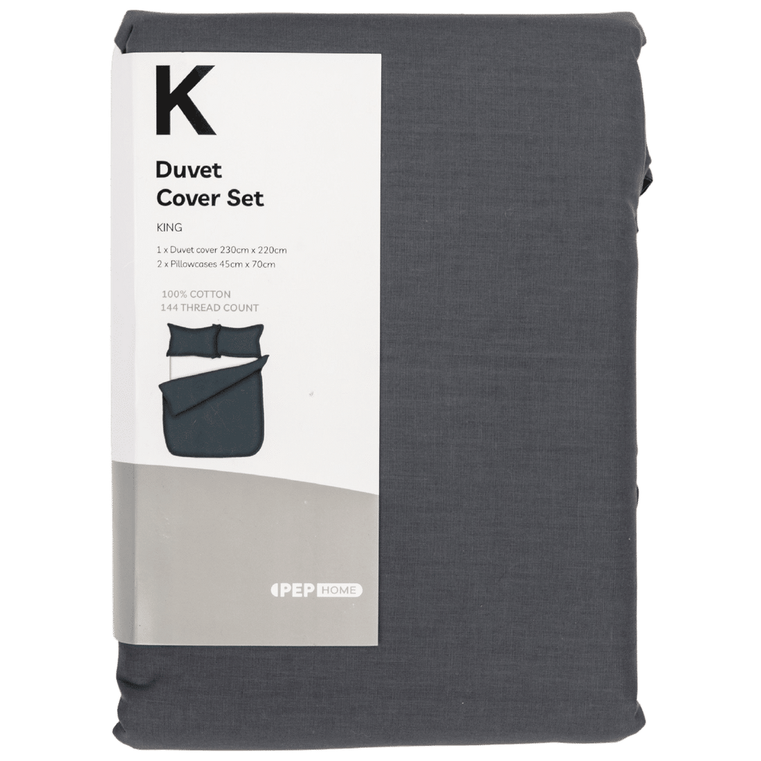 Cottton Charcoal Duvet Cover Kb