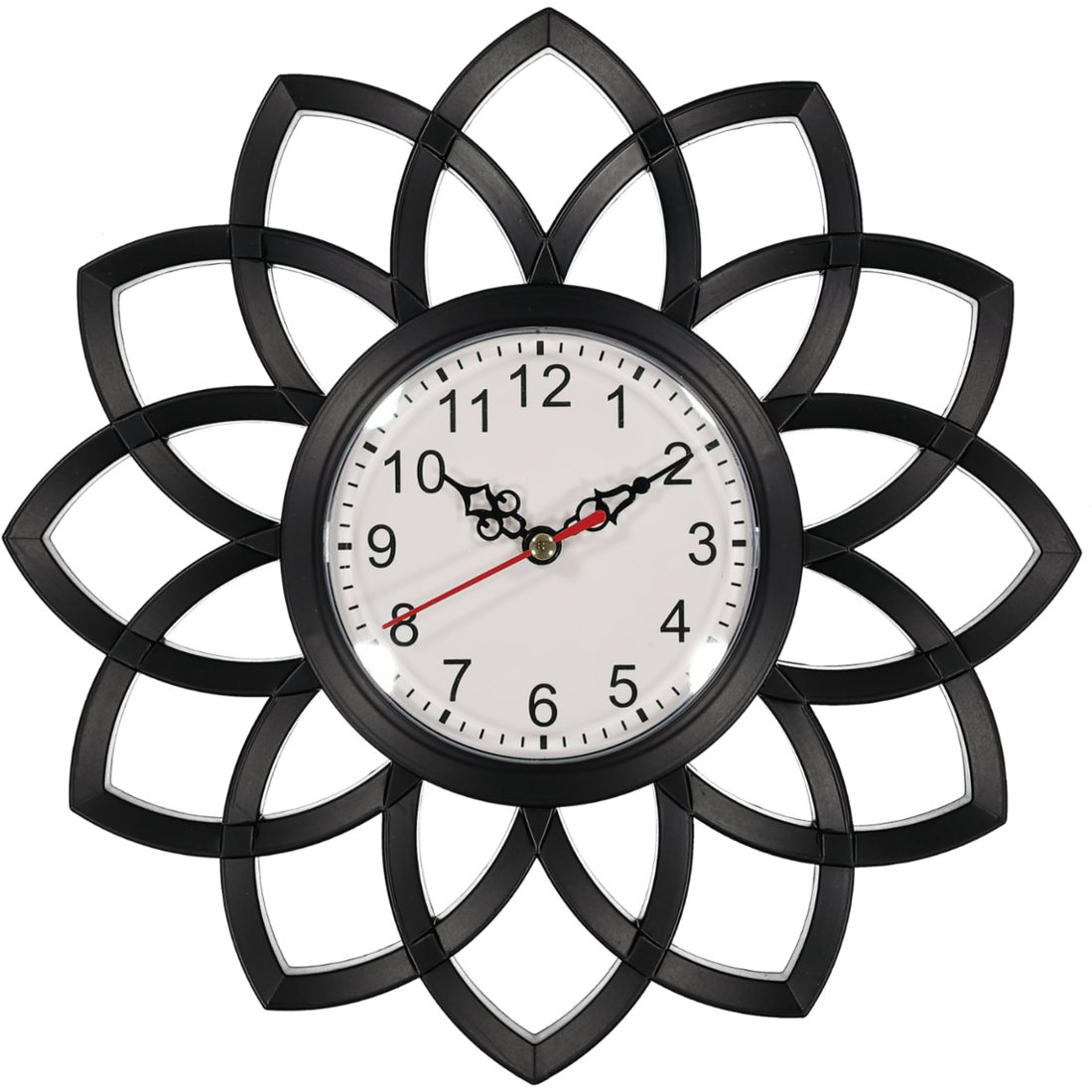 Black Floral Shaped Clock