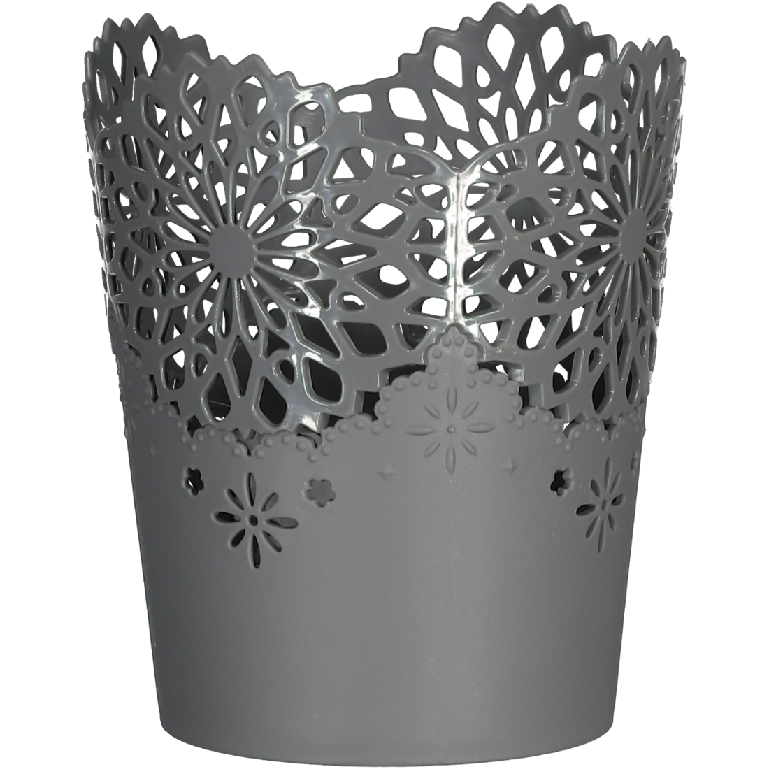 Round Plastic New Lace Vase Grey