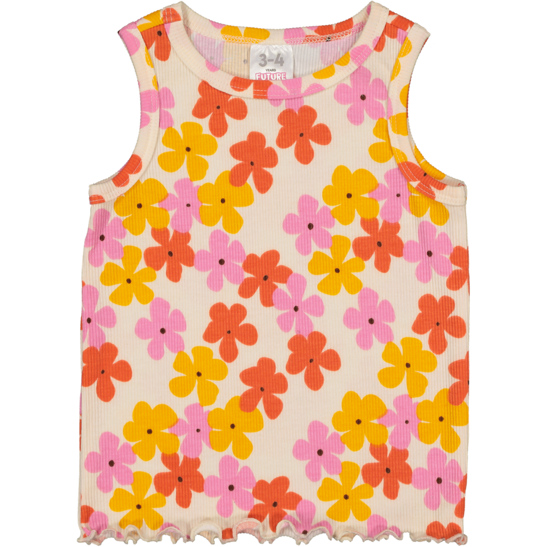 Floral Print Rib Vest