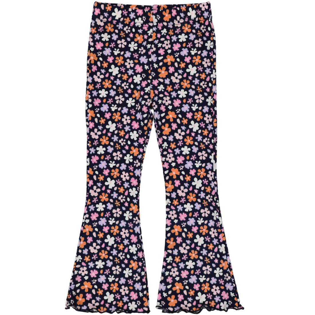 Floral Print Rib Pants