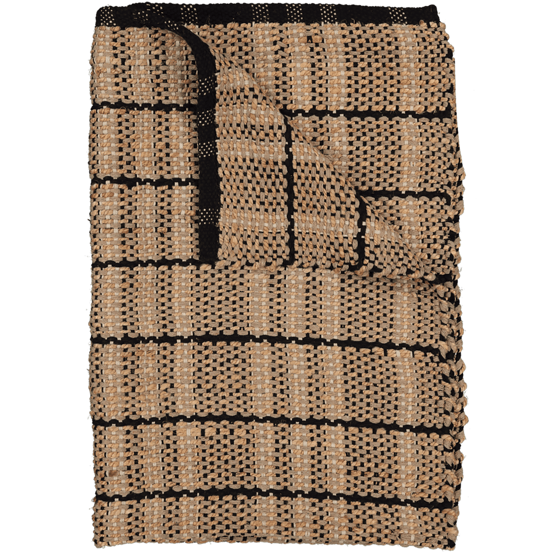 Cotton Jute Rug Natural And Black