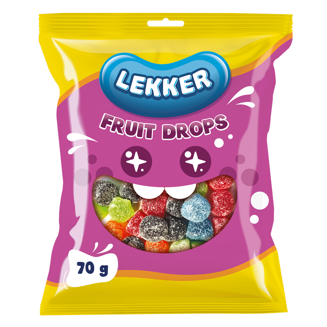 LEKKER FRUIT DROPS 70G