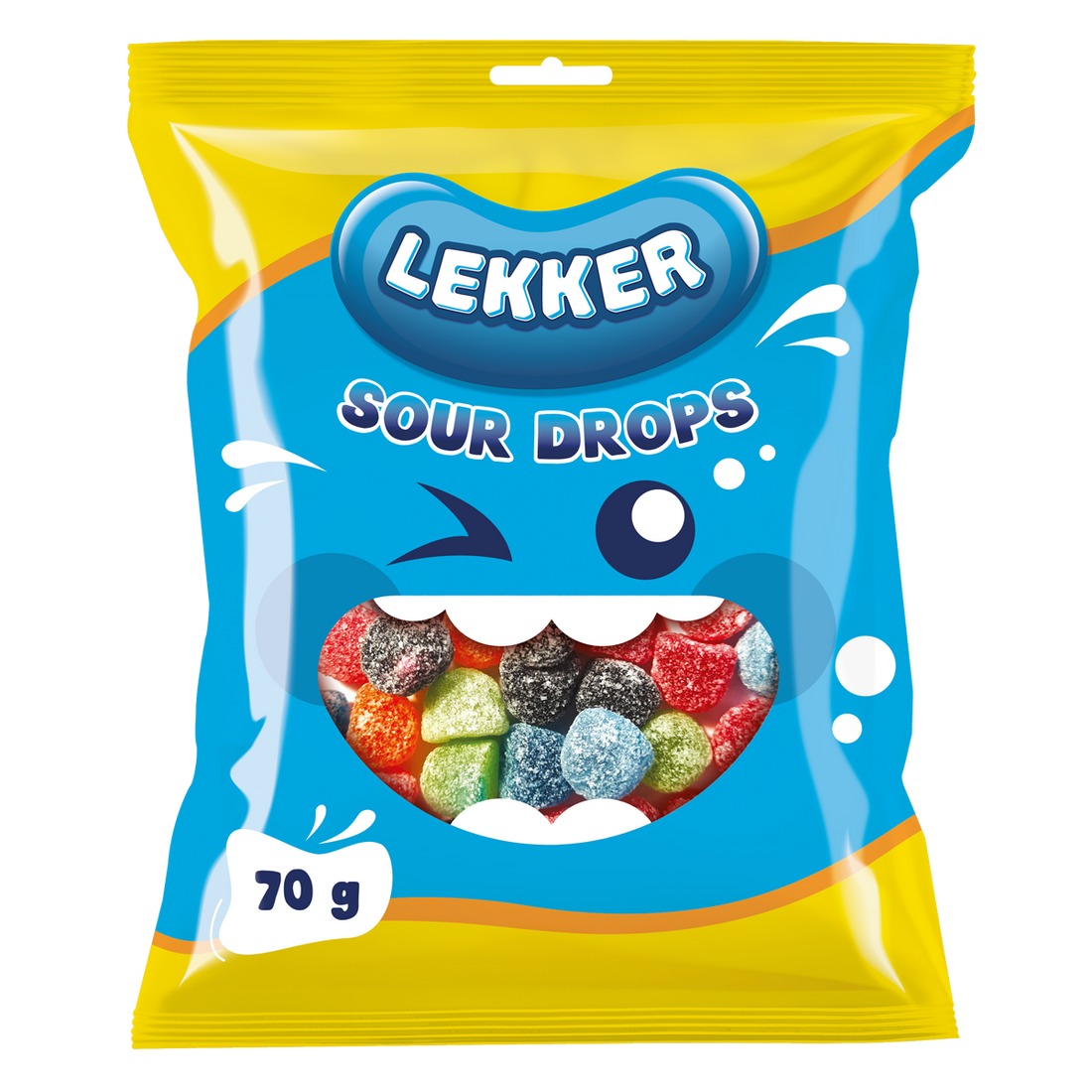 LEKKER SOUR FRUIT DROPS 70G