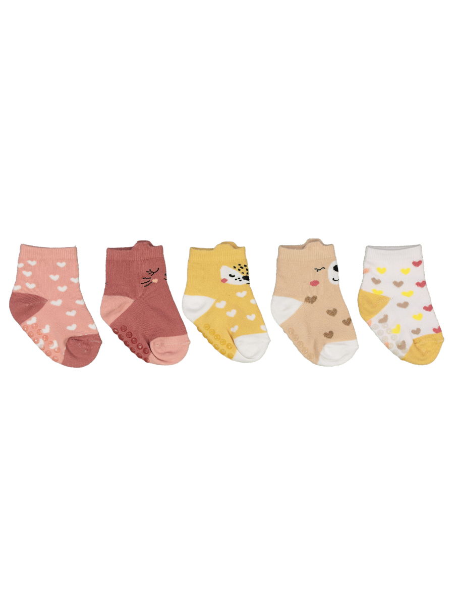 Baby Girls Animal Print 5 Pack Socks