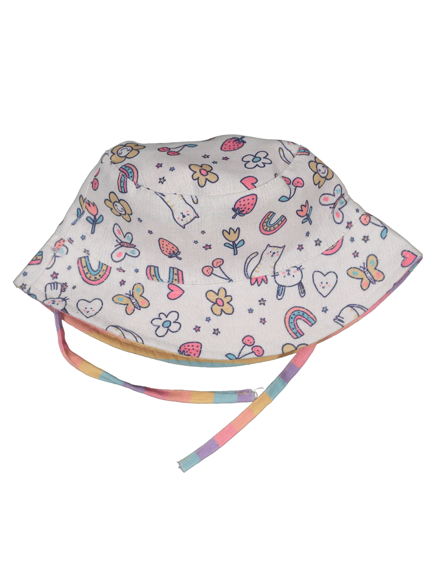 Baby Girls Reversible Bucket Hat Rainbow