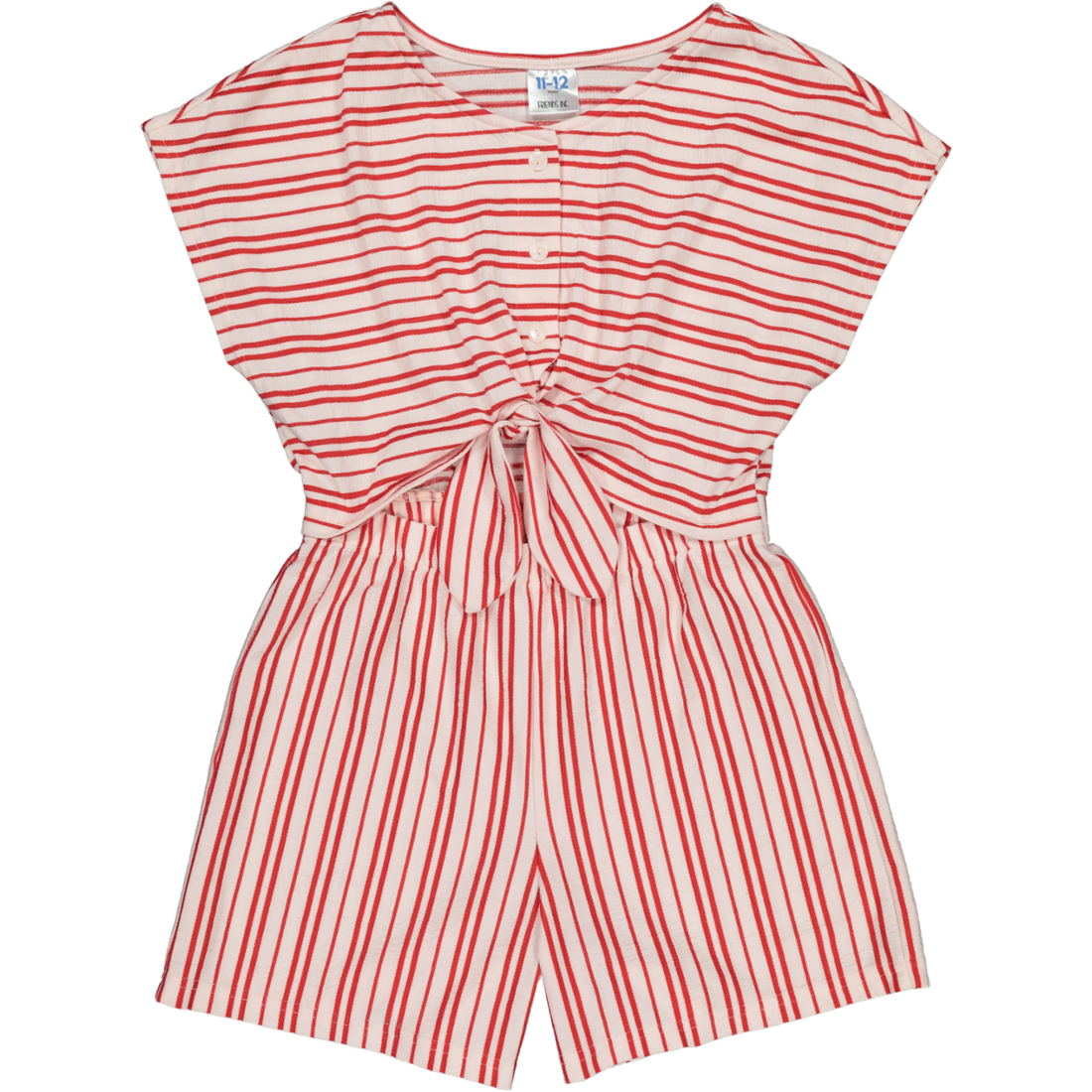 Red & White Striped Shortall