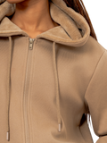 Zip Through Drawstring Fleece Hoodie