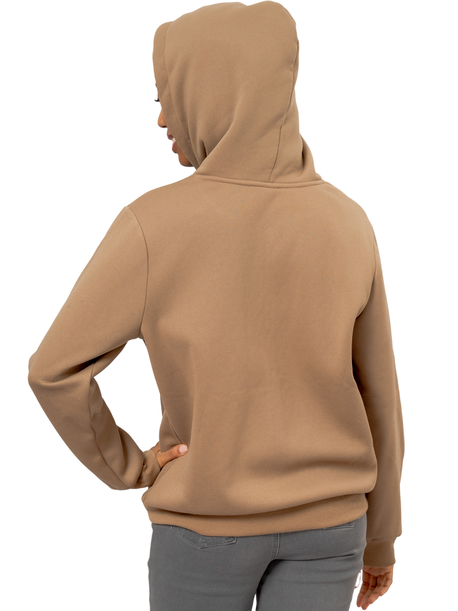 Zip Through Drawstring Fleece Hoodie