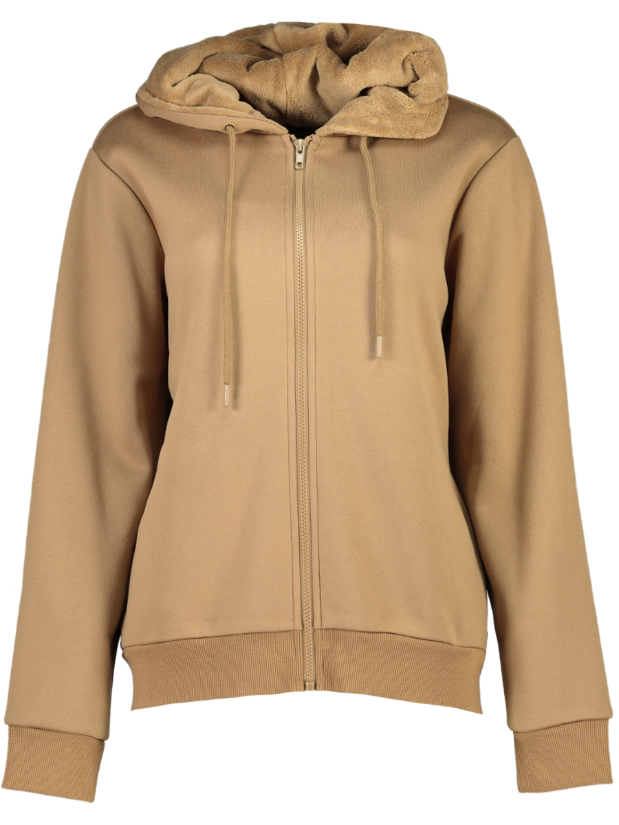 Zip Through Drawstring Fleece Hoodie