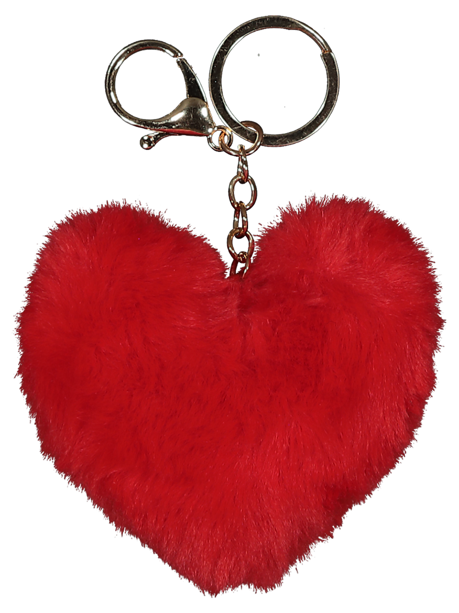 Pompom Heart Key Ring