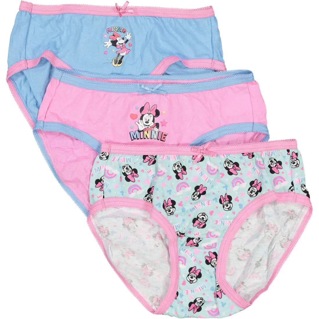Disney Minnie Mouse 6pr 2T/3T Girls Panties 2 Packs of Three Red Black  White